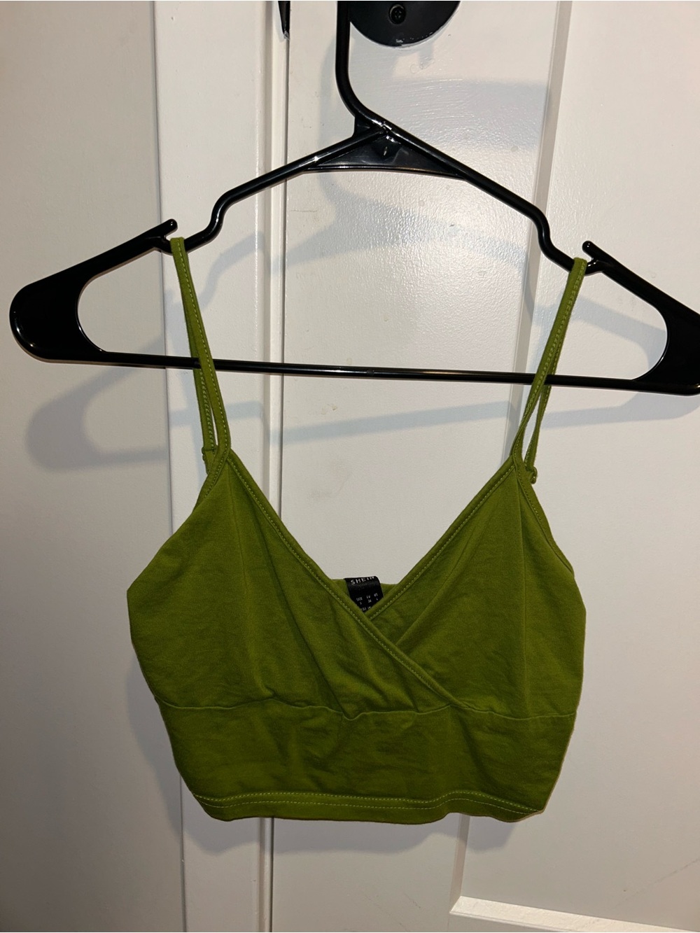 SHEIN Olive Green Cropped Cami Tank Top